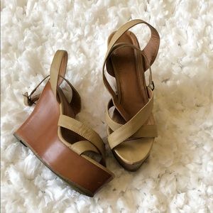 Cathy Jean Tan Wedge Sandals